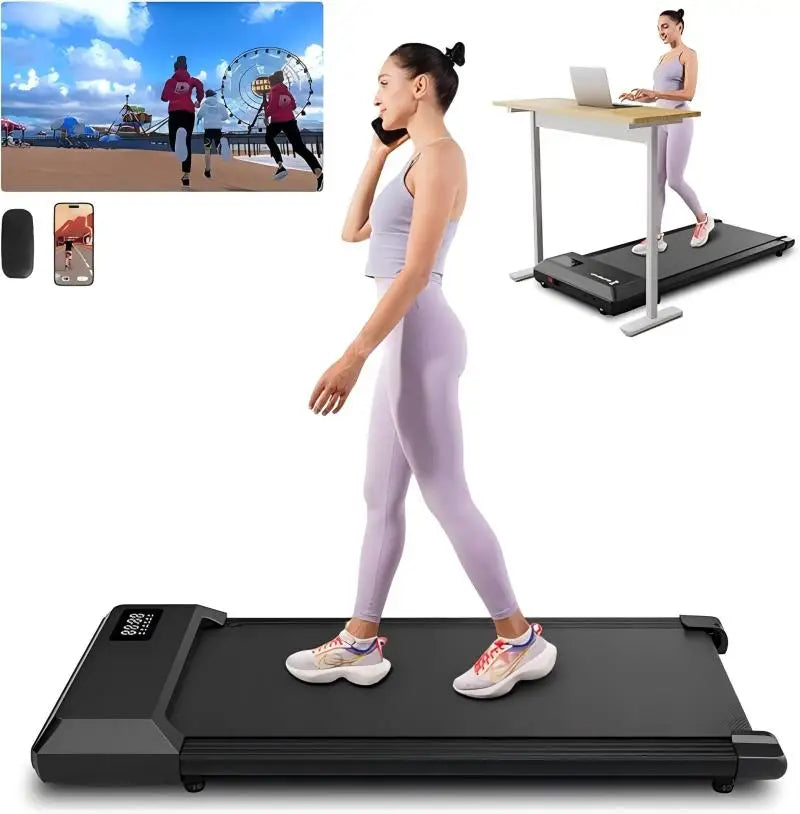 2-in-1 Home & Office Walking Treadmill (Black)