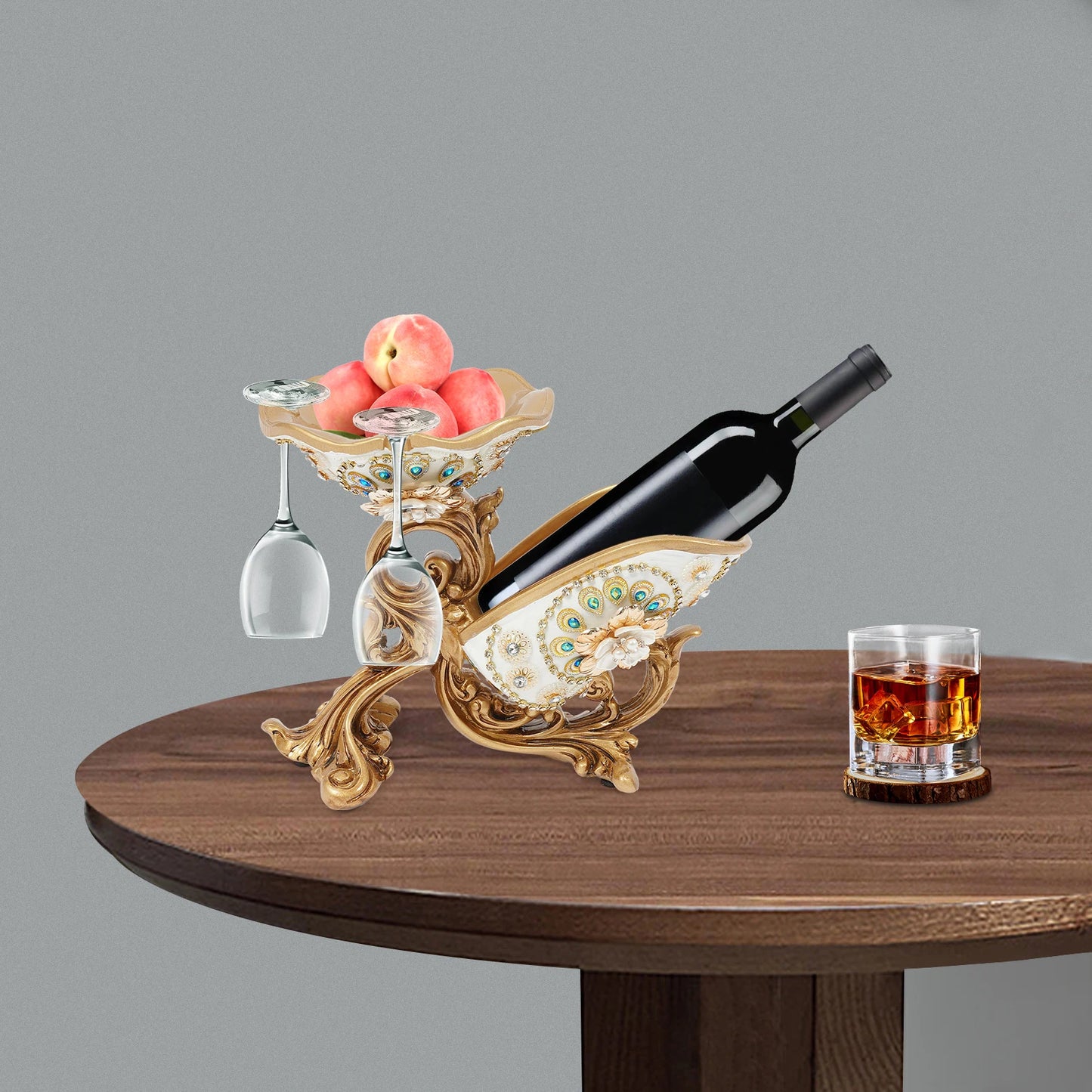 Elegant European Wine Rack, Decorative, Practical Charm.