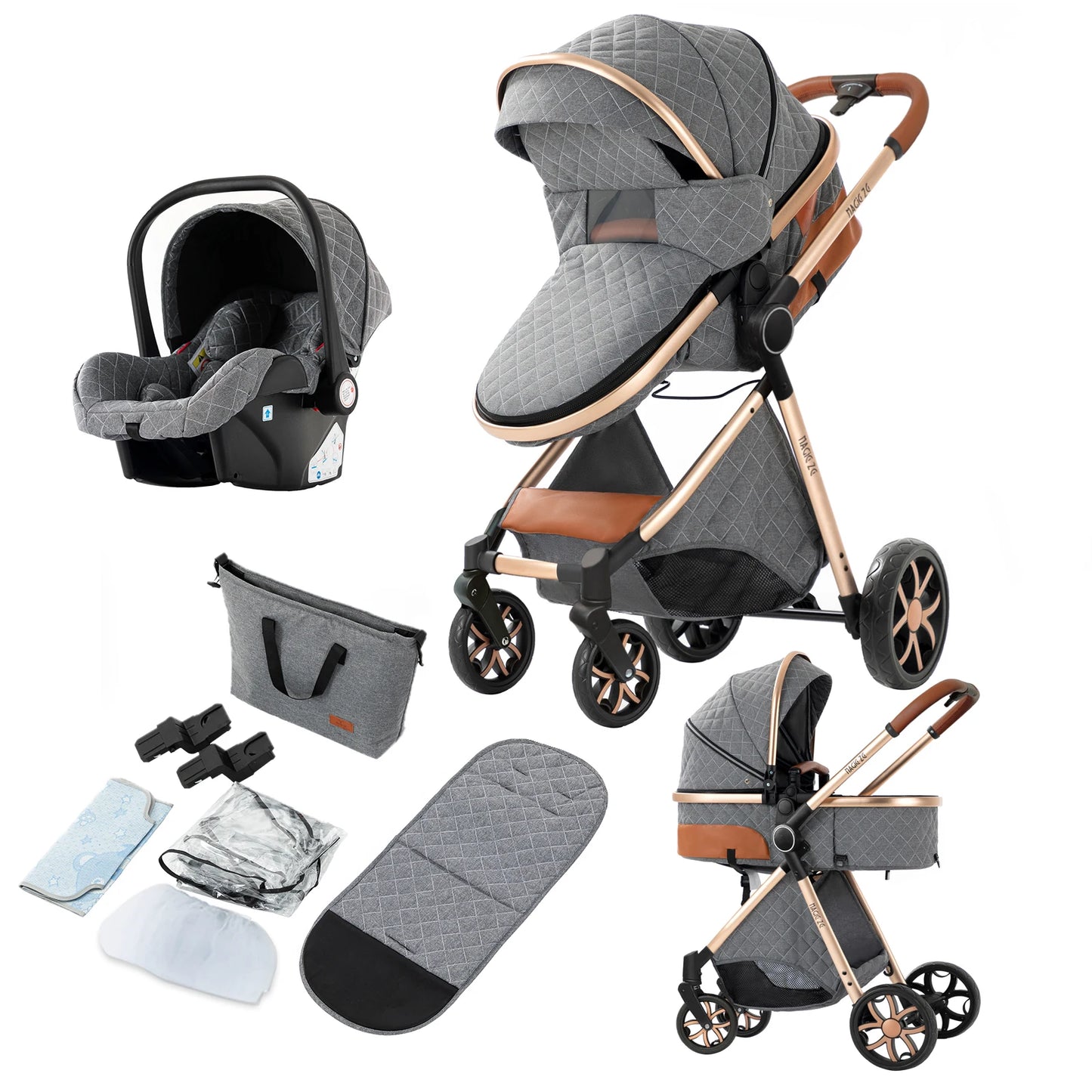 Multifunctional High Landscape 4-IN-1 Stroller