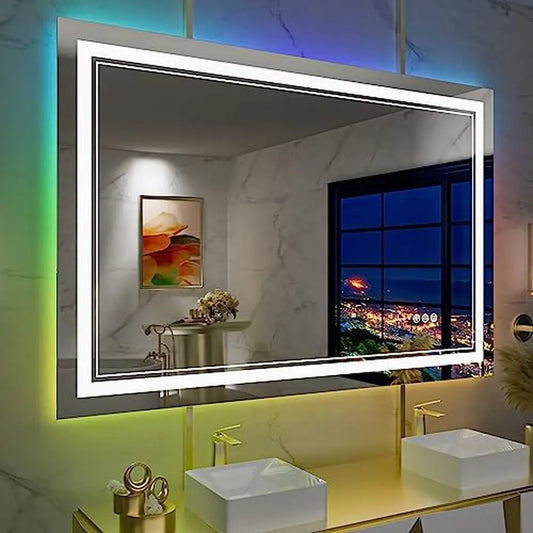 Rectangular Mirror With Front Lighting