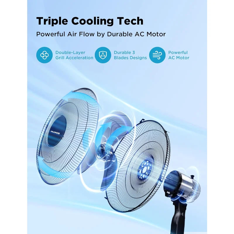 Oscillating Pedestal Standing Fan With Remote Control