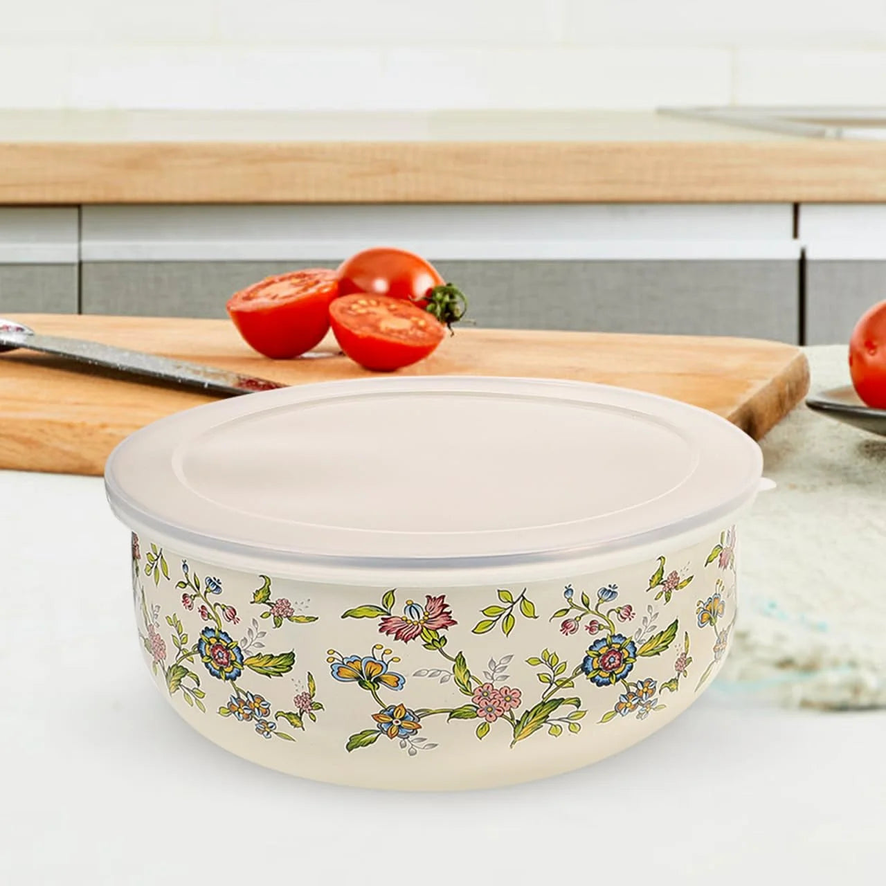 5PCS Enamel Bowls With Lids