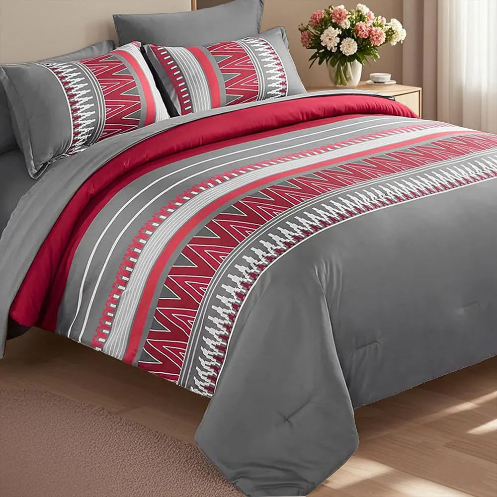 7-piece printed comforter set, soft and comfortable