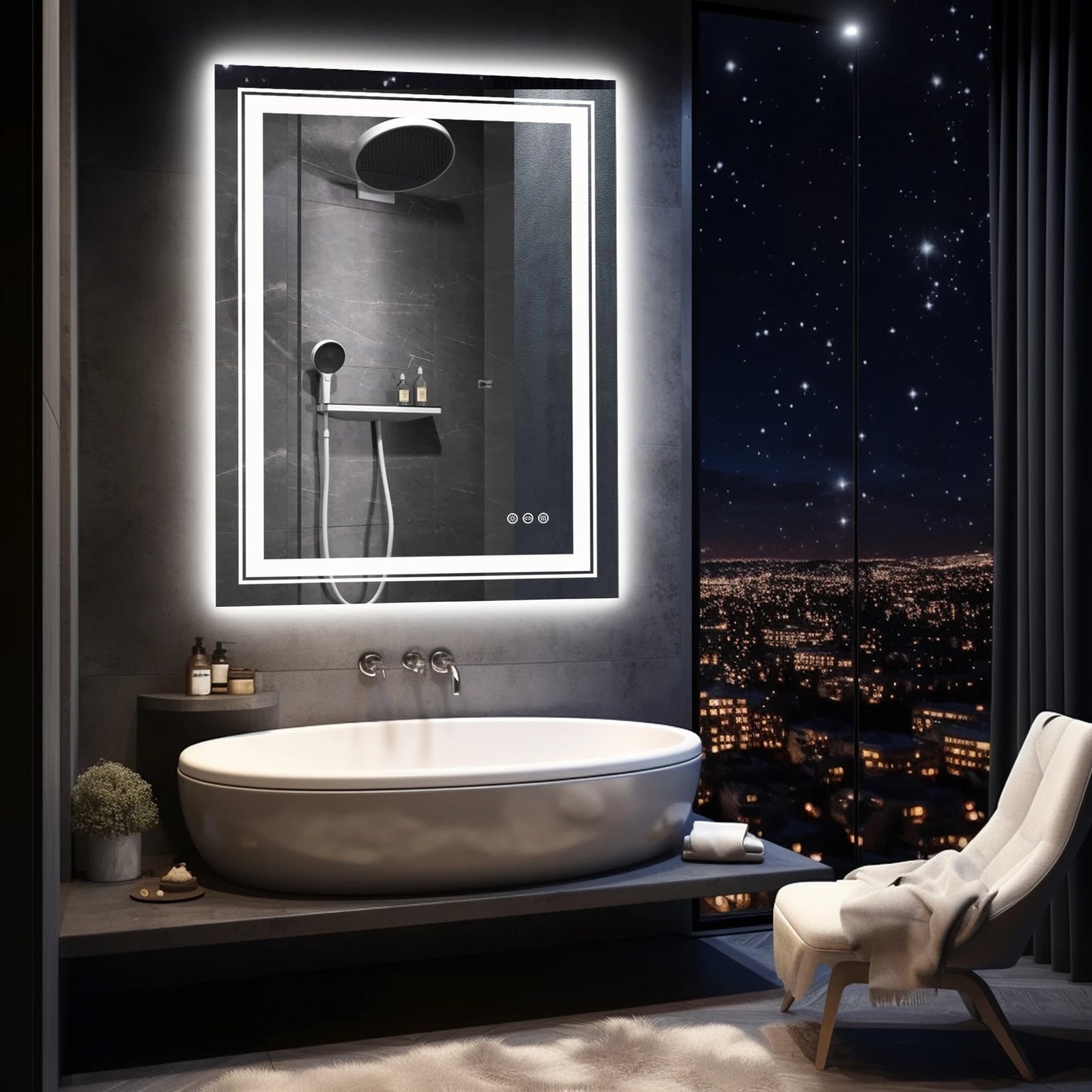 Led Rectangle Anti-fog Mirror