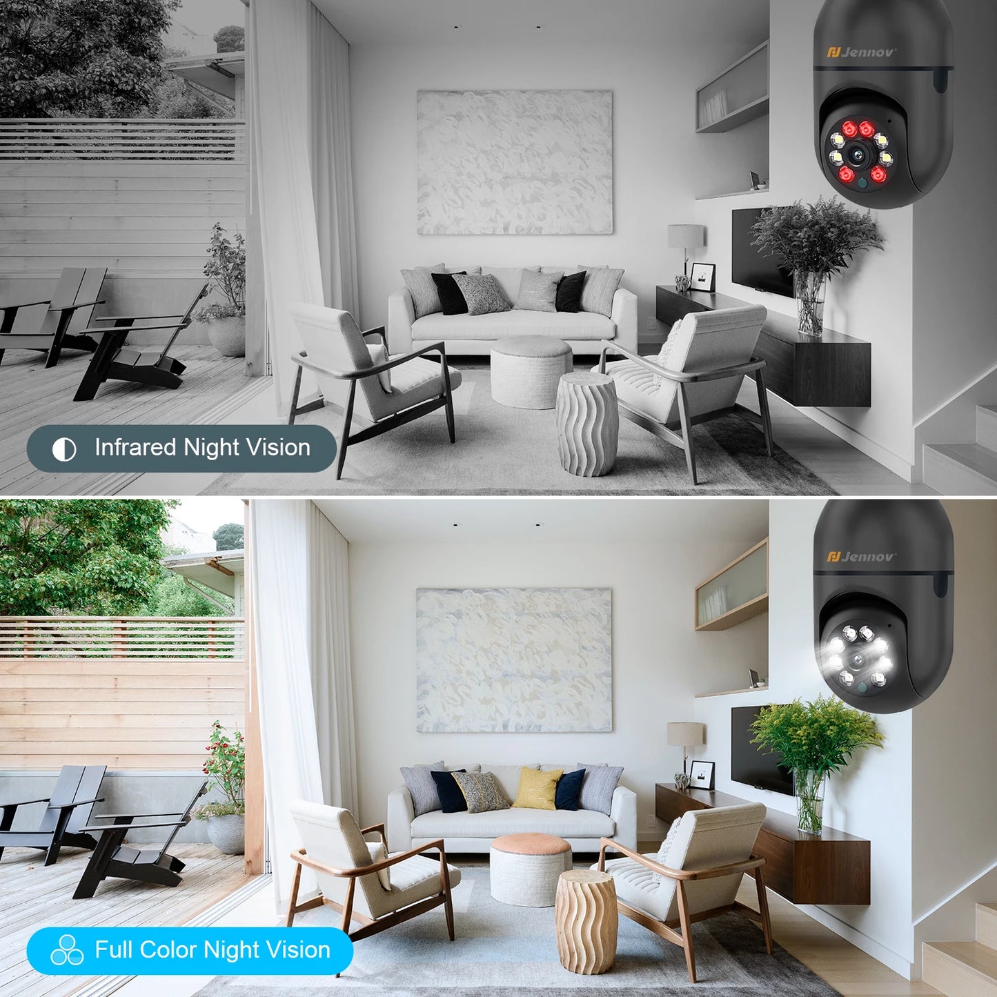 3MP Light Bulb Security Camera – 360° Panoramic View