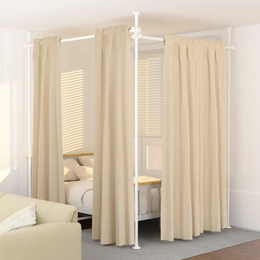 Non-Damaging Adjustable Room Divider Curtain Rod