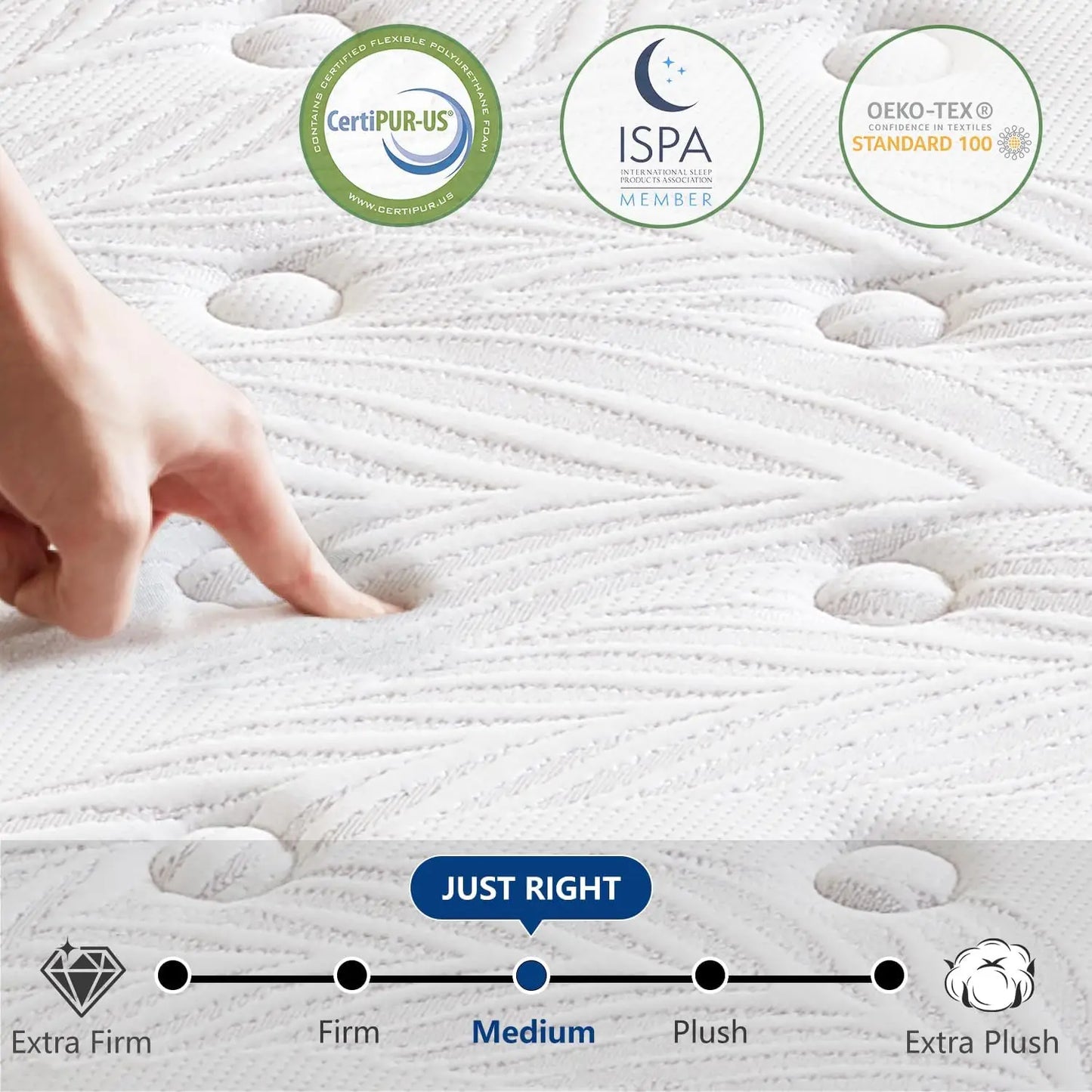 Plush Hybrid Mattress, Supportive Comfort, Restful Sleep