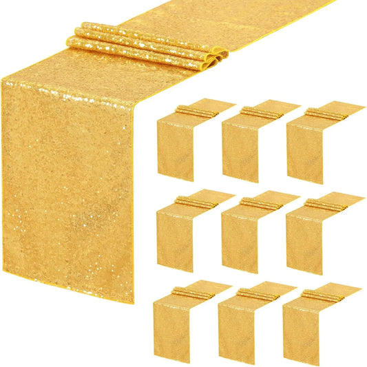 Sequin Table Runner Gold Glitter (24pcs)