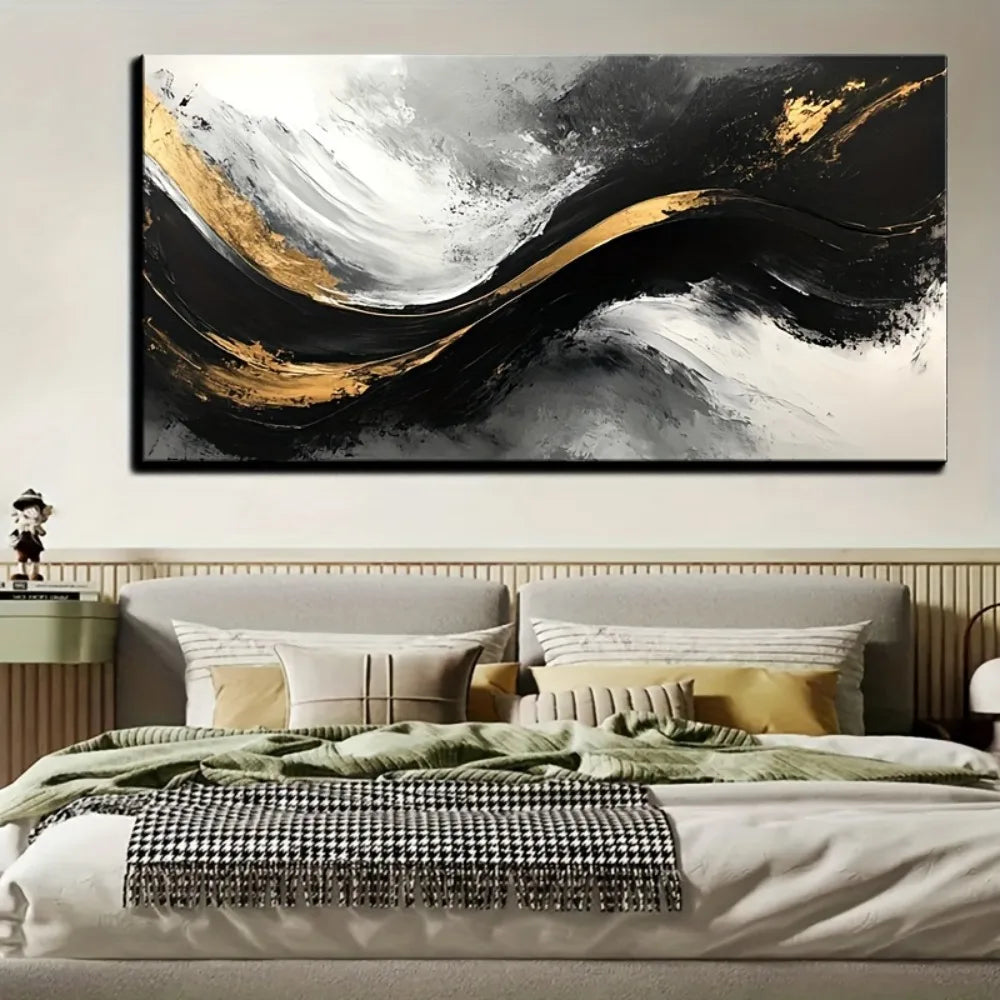 Modern Abstract Gold Wall Art - Elegant Canvas