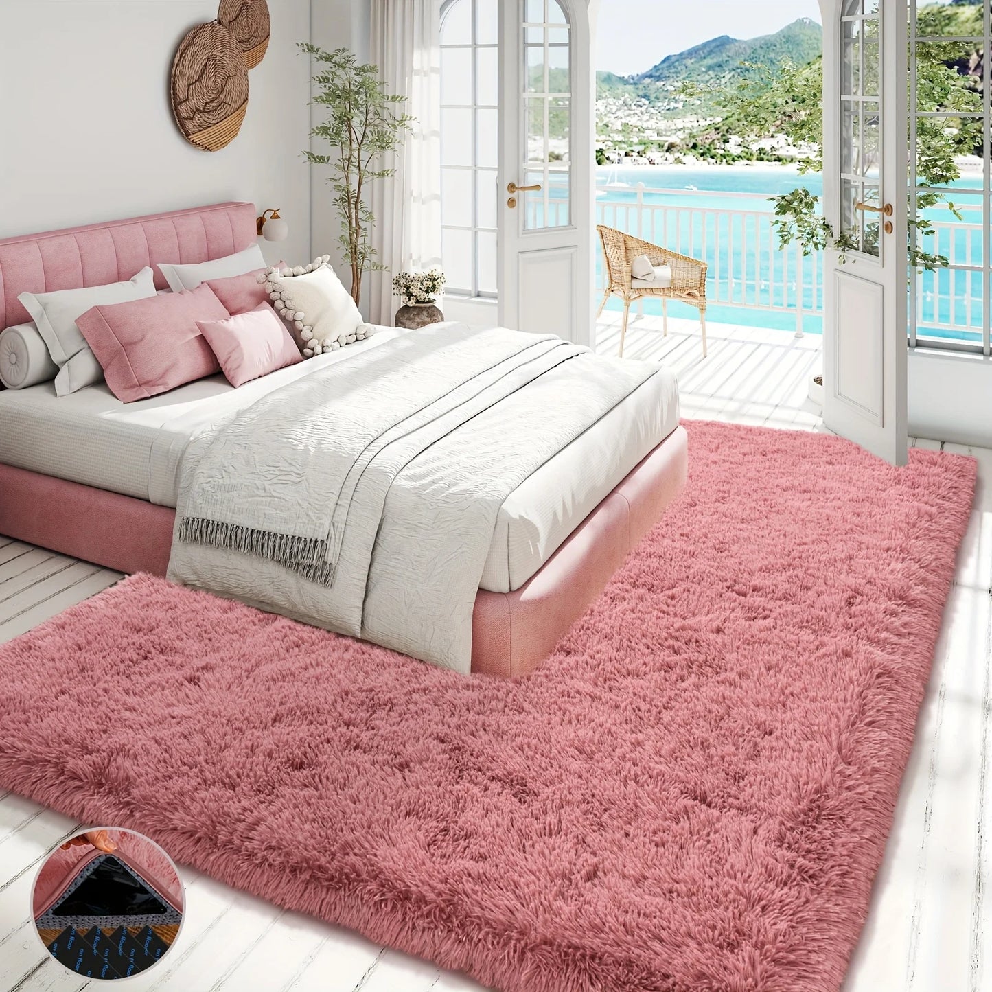 Bean Paste Color Fluffy Plush Carpet