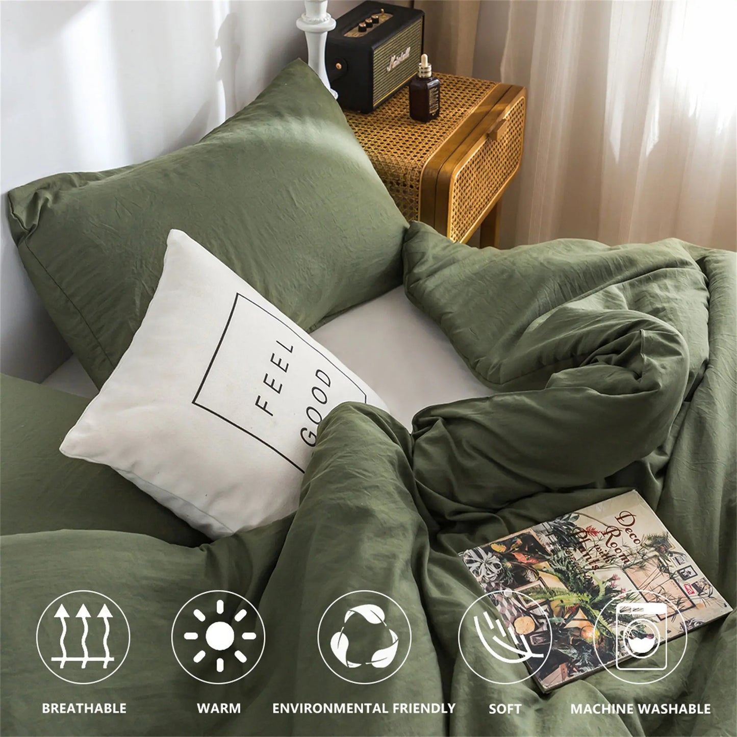 Soft Reversible Washable Luxury Bedding Comforter Set
