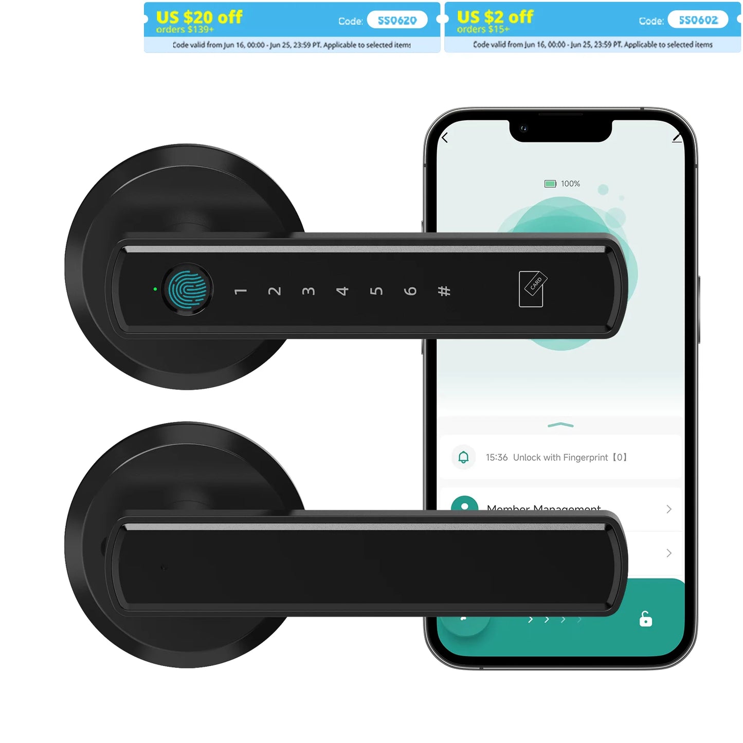 Viladepot Smart Lock Finger Electronic Touchscreen Keypad