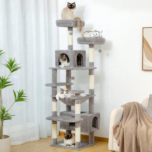 Large Cat Tower With Sisal-Covered Scratching Pad