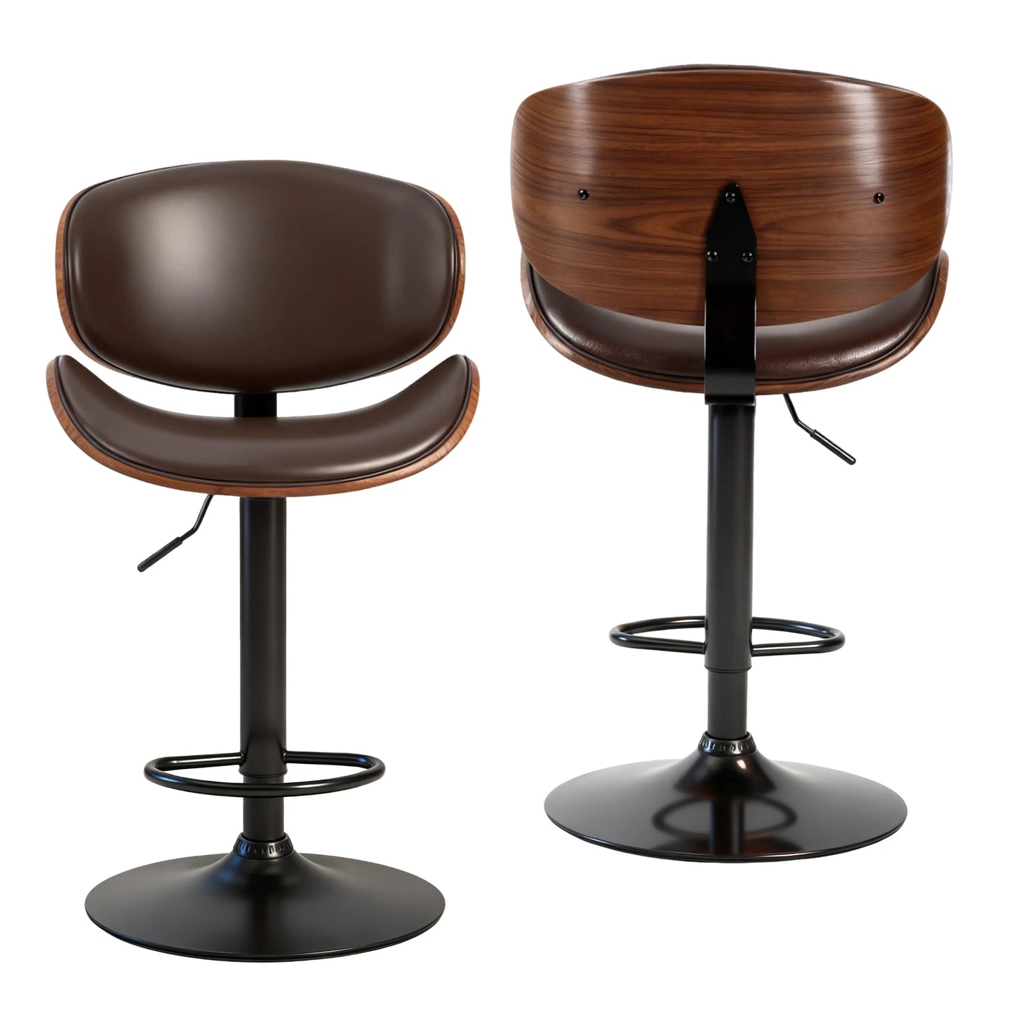 2 Adjustable Swivel Counter Height Bar Stools