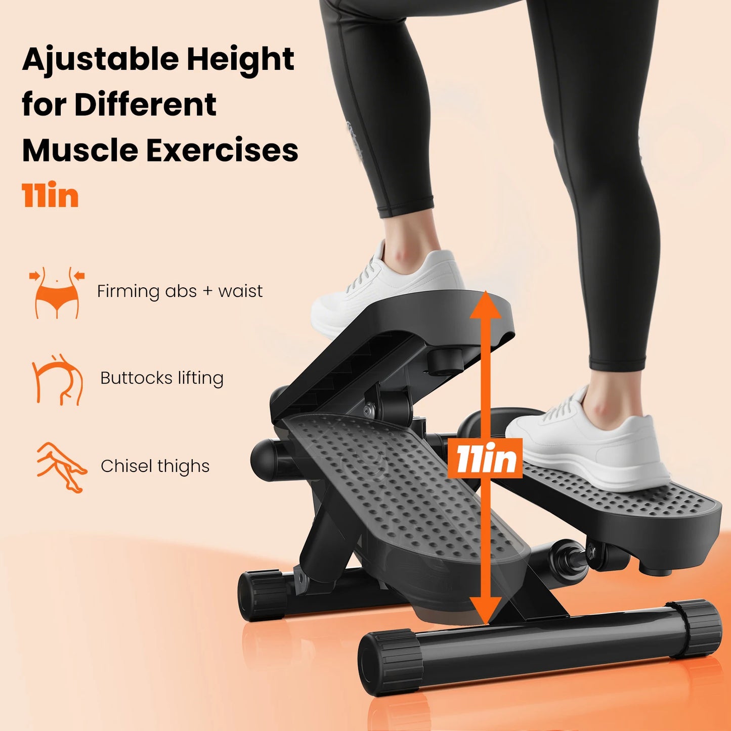 Mini Stepper With Resistance Bands