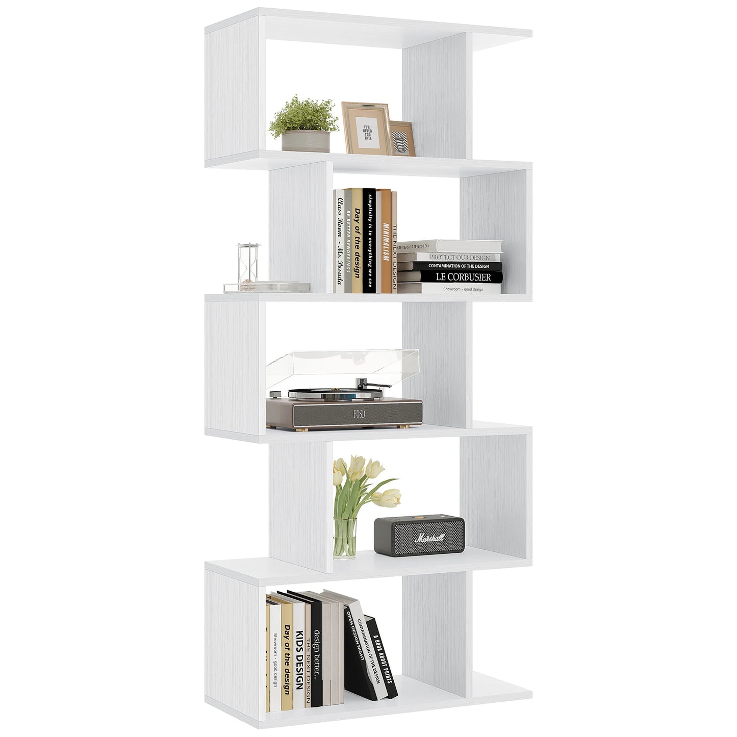 62IN Geometric Bookcase 5 Tier
