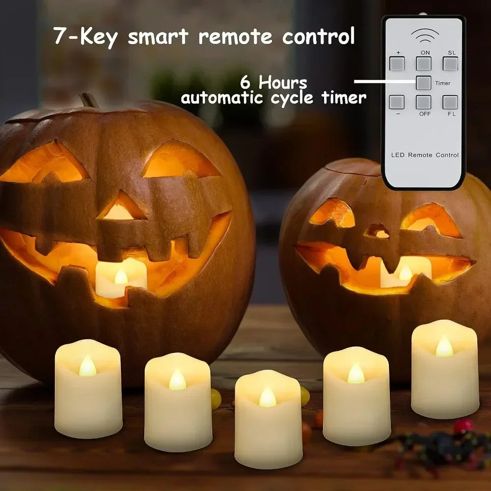 Rechargeable Flameless Votive Candles With Remote Control