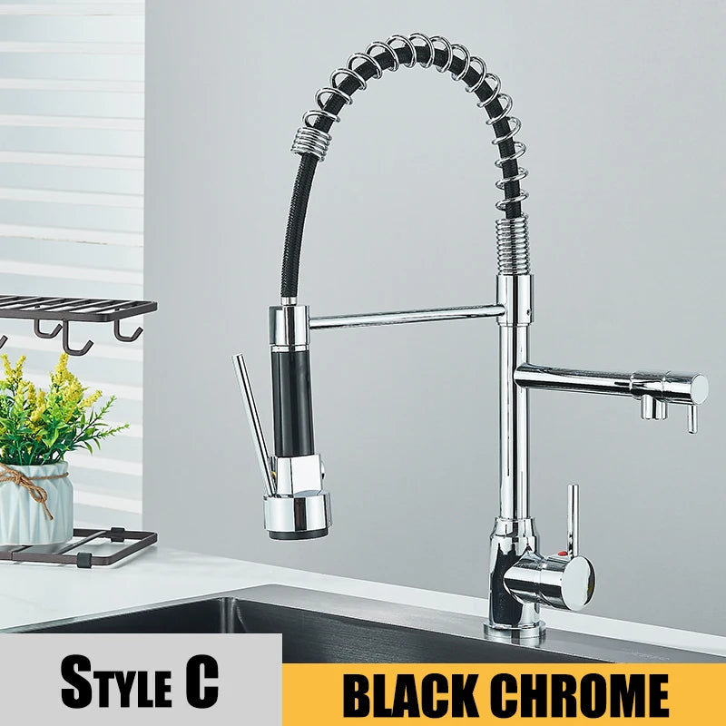 Black Kitchen Sink Faucet Pull Down