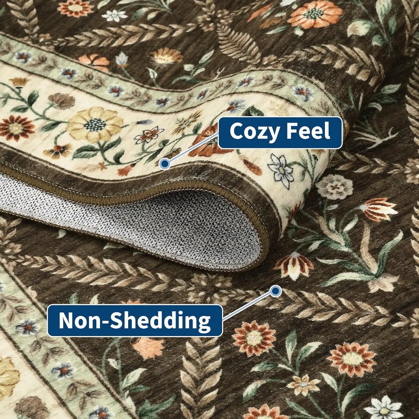 Soft Low-Pile Vintage Floor Rug