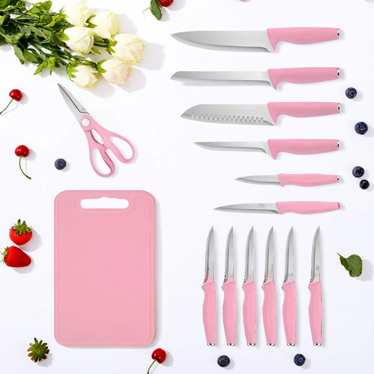 15-Piece Kitchen Stainless Steel Knife Set