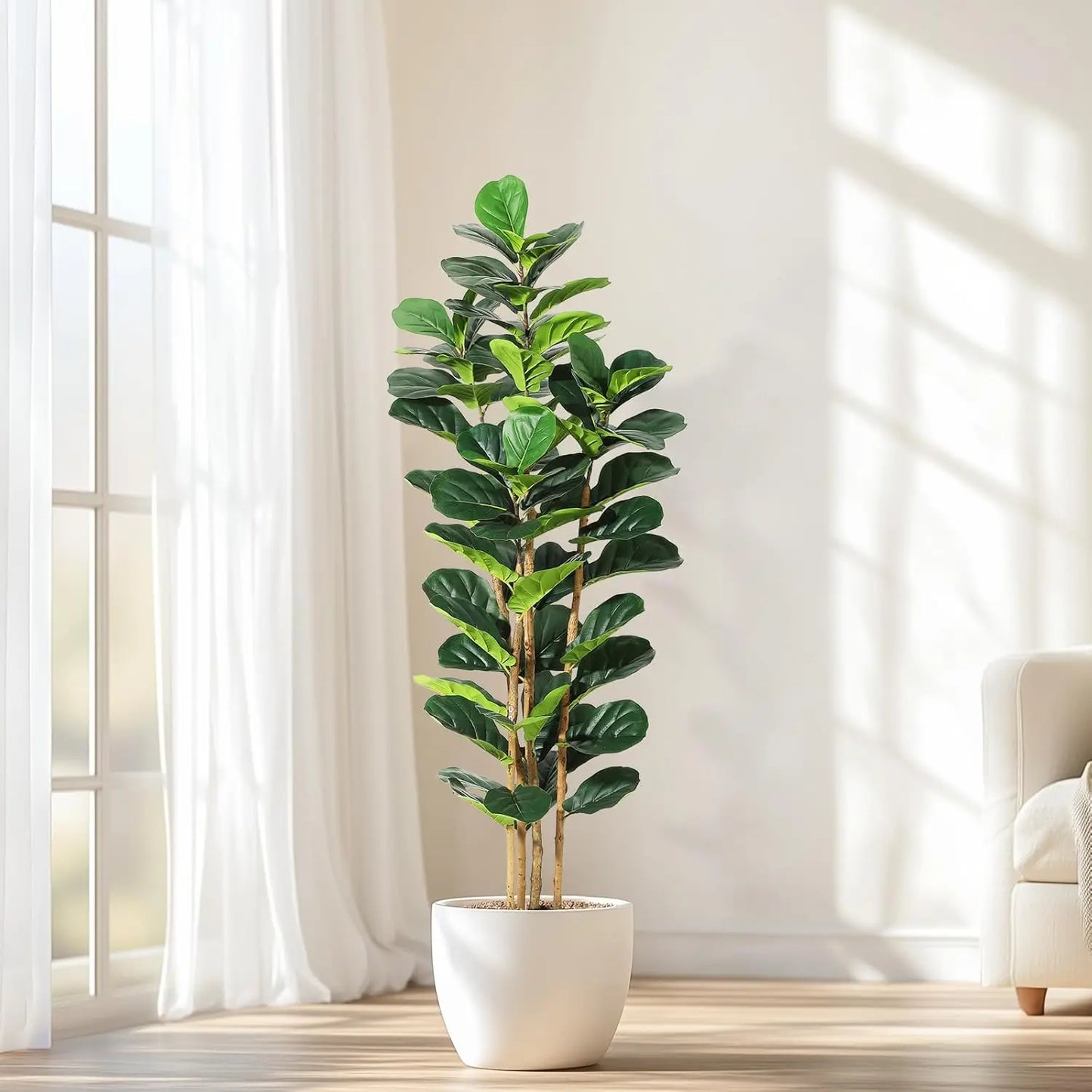 5/6/7 FT Artificial Fiddle Leaf Fig Tree With Pot