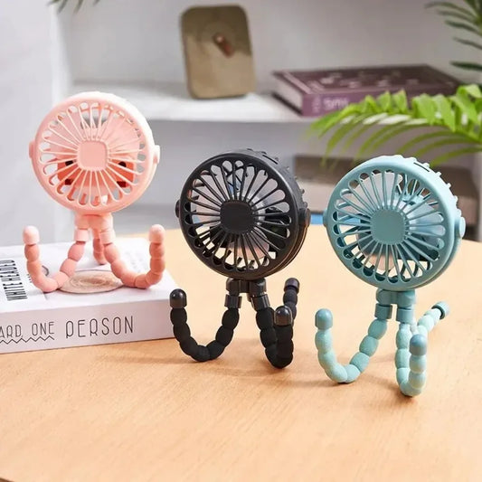 Baby Stroller Rechargeable Octopus Mini Fan