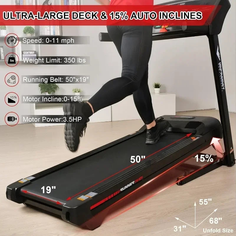 Impremey Folding Treadmill With Auto Incline