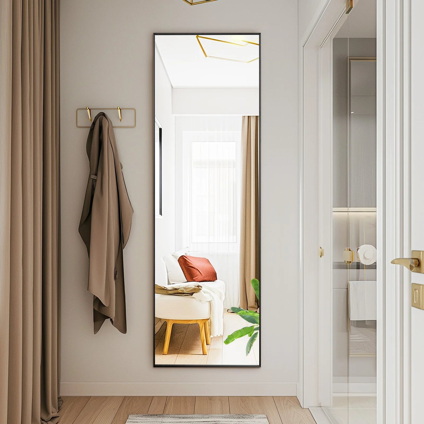 JHK Full-Body Hanging, Leaning Wall-Mounted Mirrors