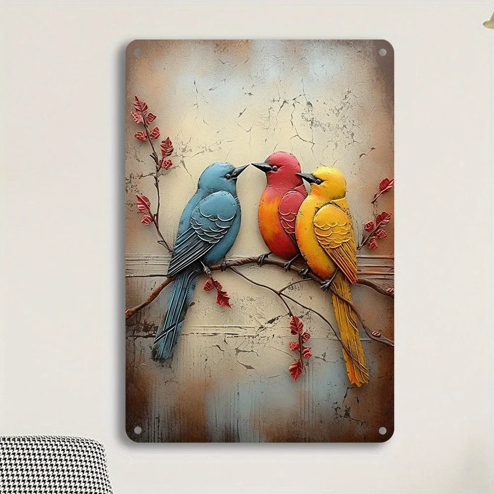 1PC Iron Bird Wall Art – Metal Bird Sculpture