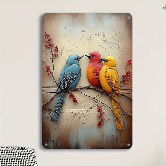 1PC Iron Bird Wall Art – Metal Bird Sculpture