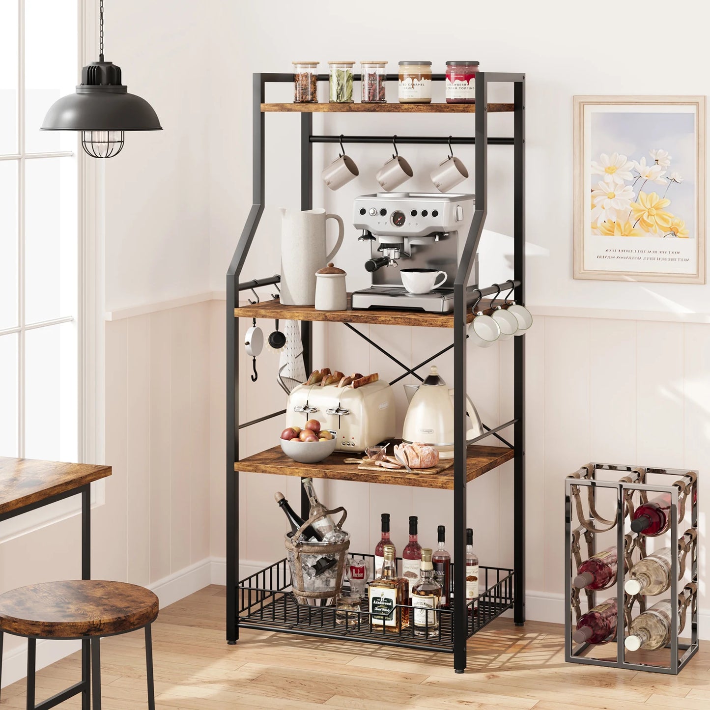 Microwave Oven Bakers Rack 4-Tier Stand