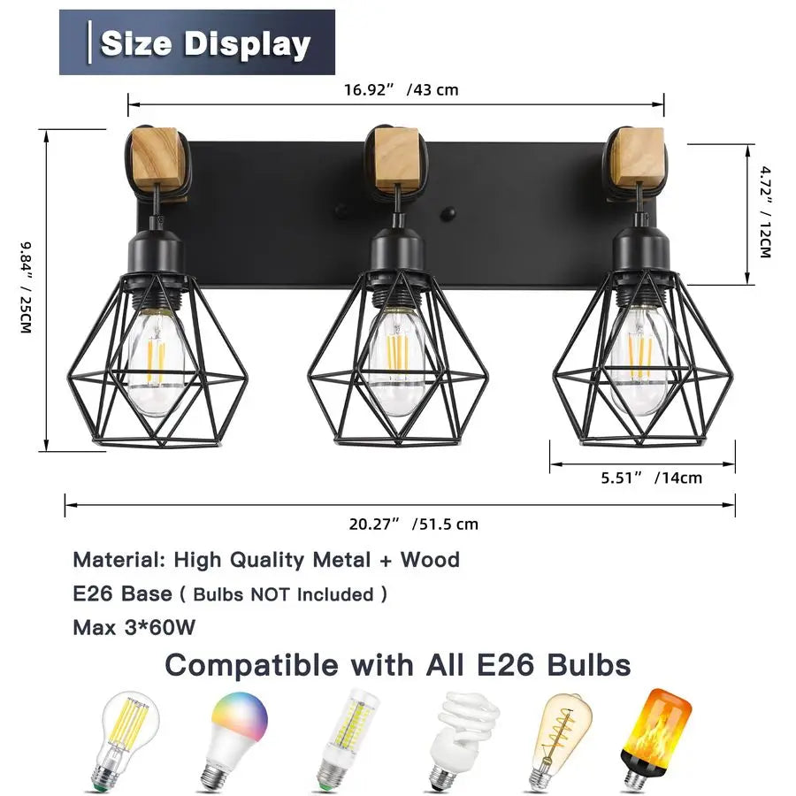 Rustic Wood & Metal Bathroom Vanity