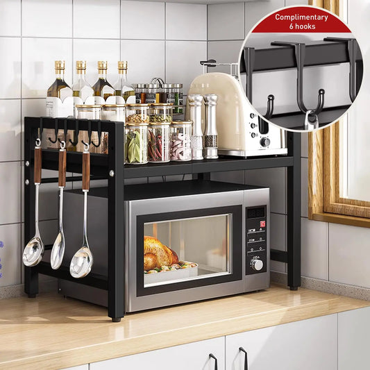 1pc Expandable Microwave Countertop Organizer