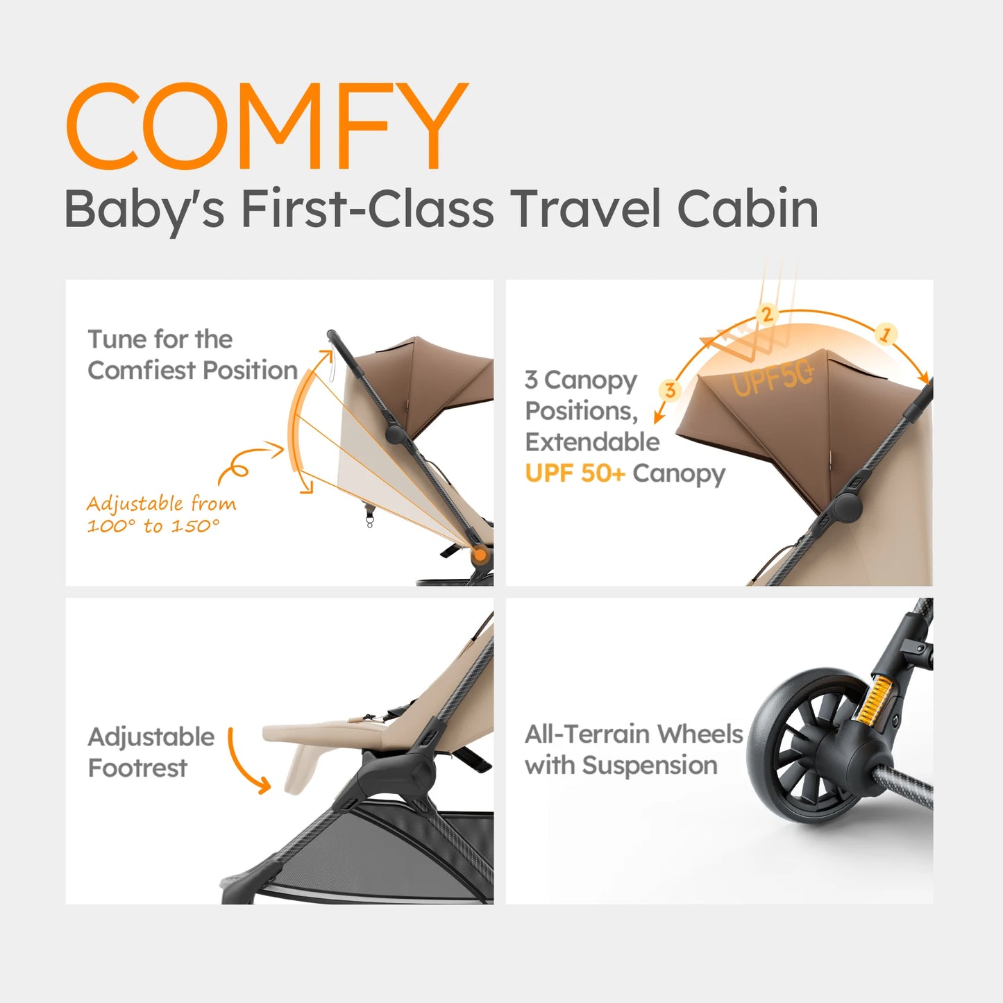 MAMAZING Ultra Lightweight Stroller+ Waterproof