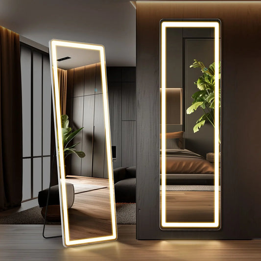 LED Lighted Floor Standing Mirror