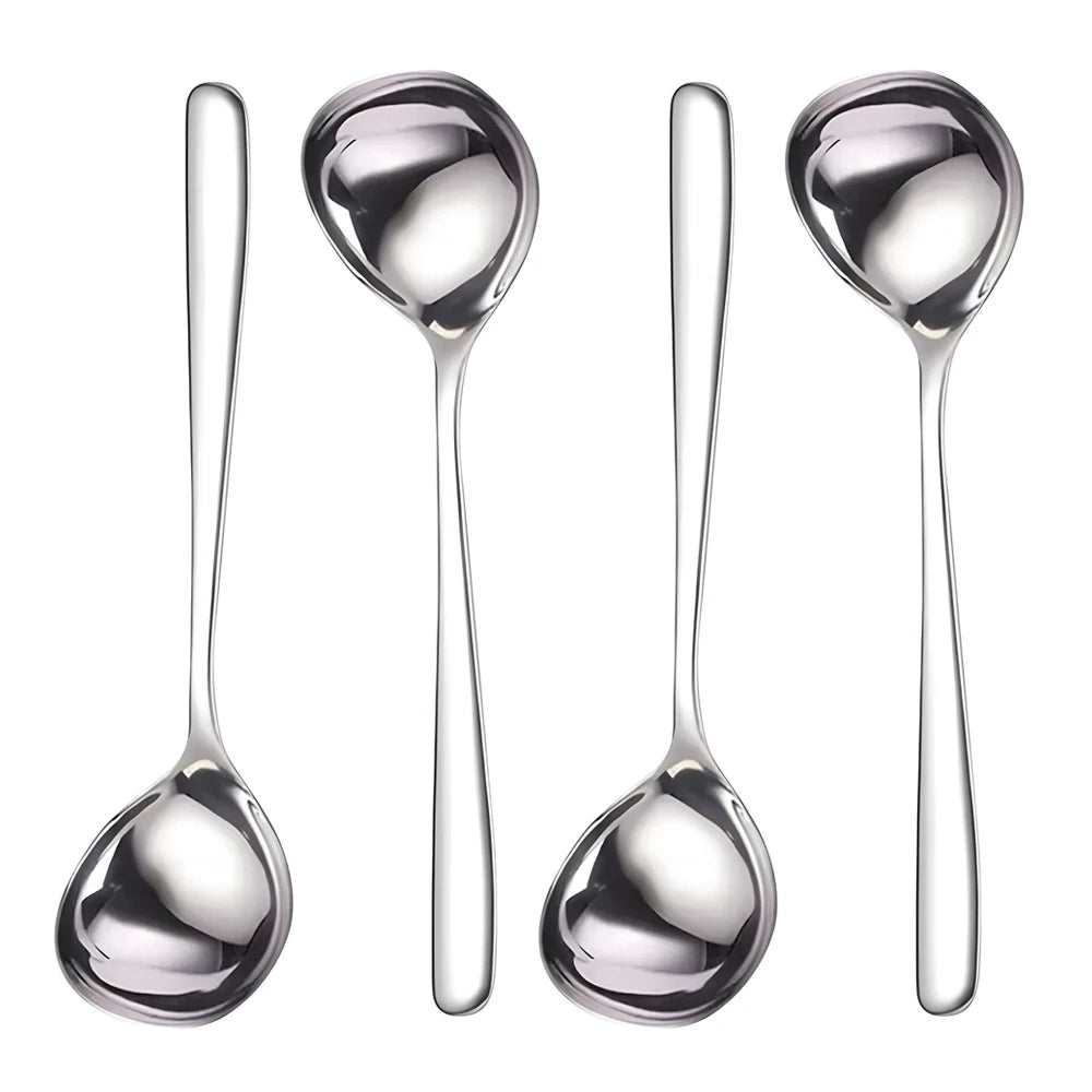 4PCS Stainless Steel Big Head Spoons