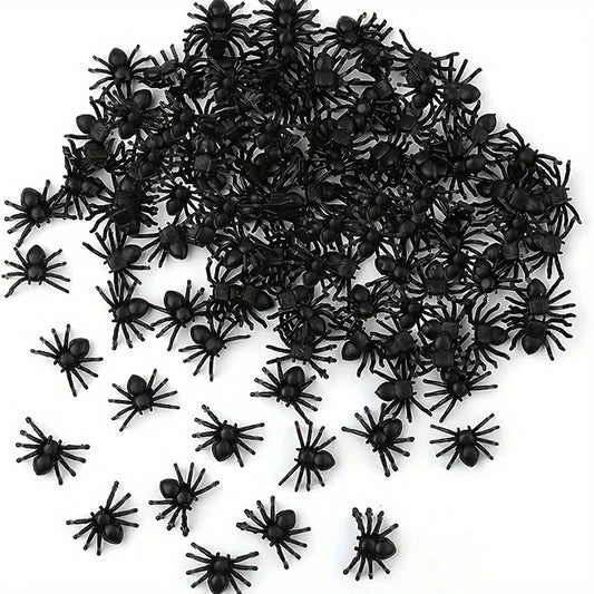 100/50pcs Realistic Plastic Mini Black Spiders