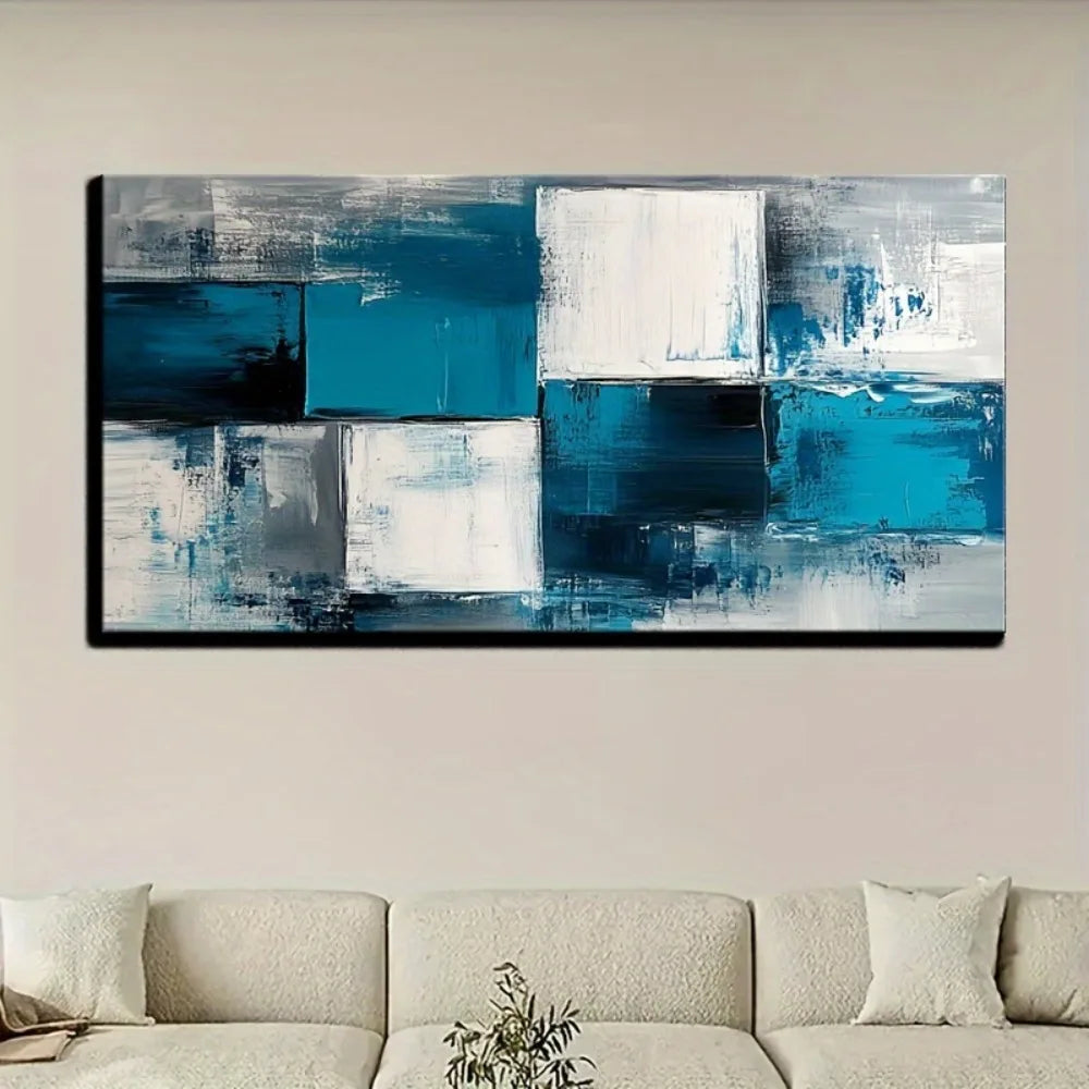 Blue Abstract Canvas Art, Wall Decoration