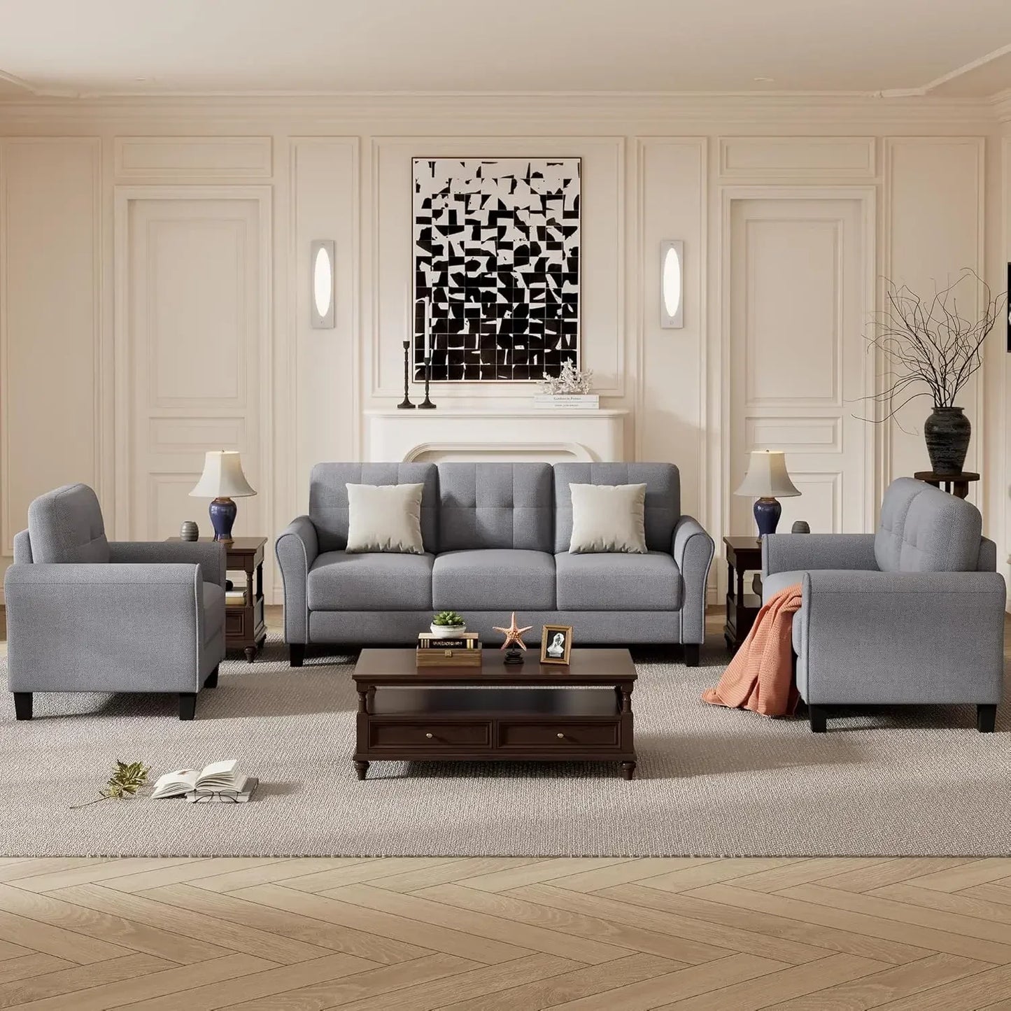 3-Piece Living Room Sofa Set