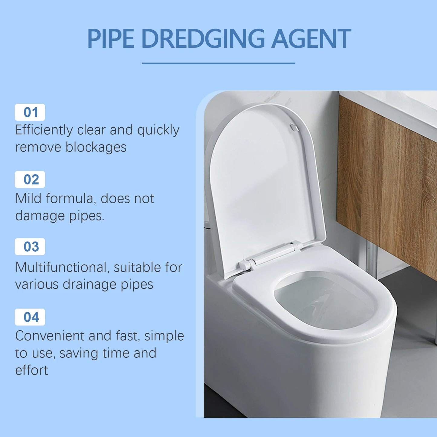 Toilet Drain Unclogging Agent