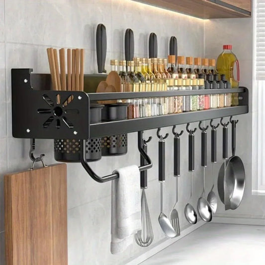 Sleek Wall Organizer, Spices, Knives, Utensils Tidy.