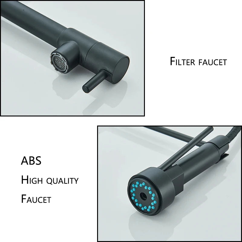 Black Kitchen Sink Faucet Pull Down