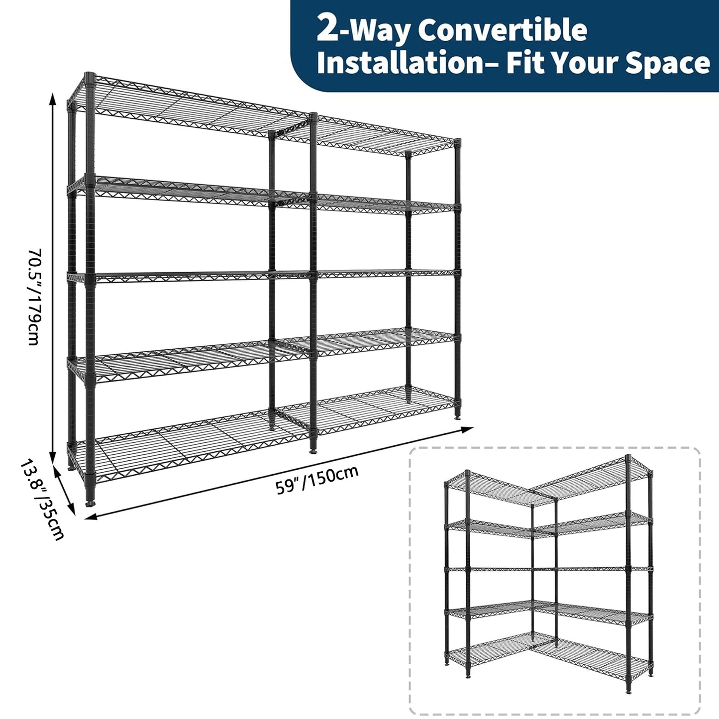 Heavy-Duty Metal Storage Shelving Unit