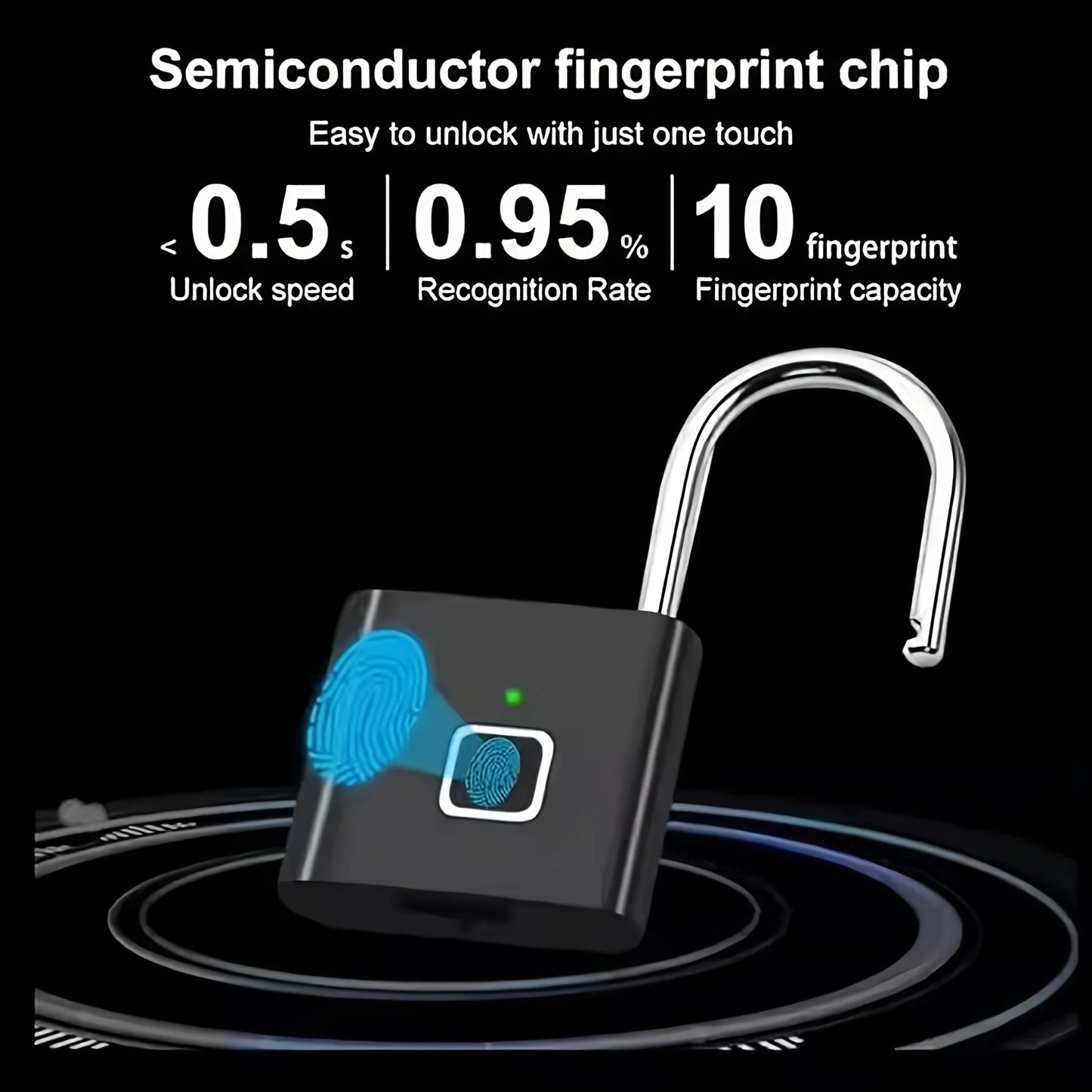 Mini Smart Fingerprint Padlock, Anti-Theft Protection