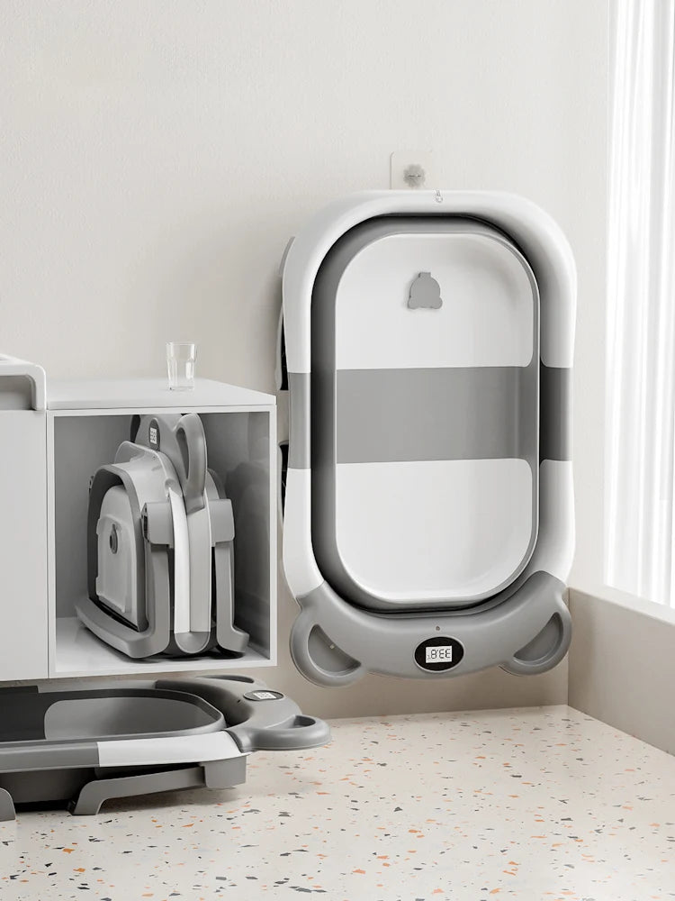 Baby Bathtub With Thermometer &1-Soft Floating Cushion