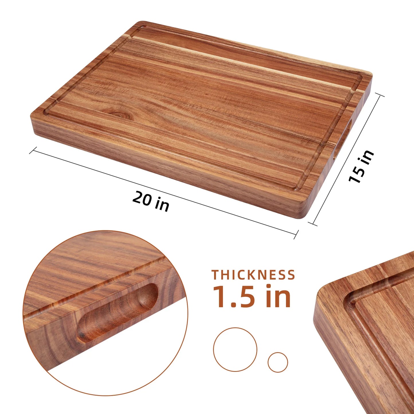 Acacia Large Wood, Cheese Charcuterie Board