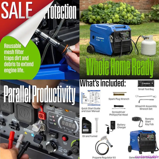 Westinghouse 11000W Dual Fuel Portable Inverter Generator With Remote Start