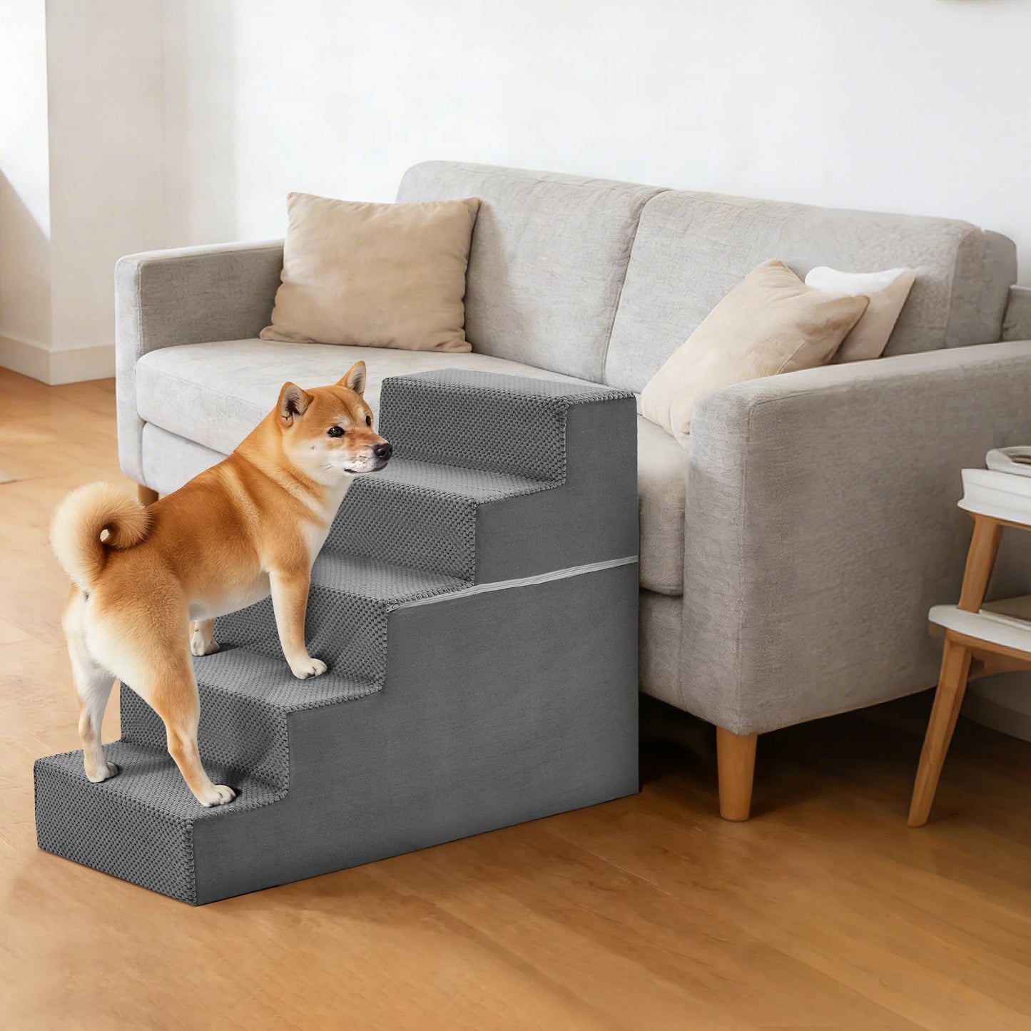 3/4/5-Step Foam Dog Stairs for Small Pets