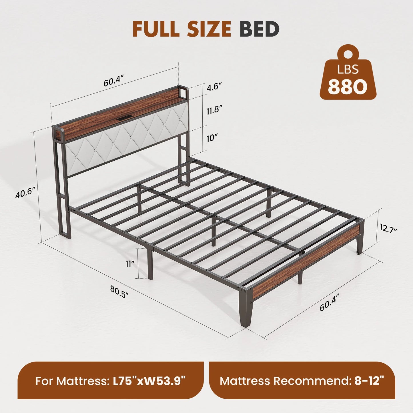 Upholstered Bed Frame with Storage