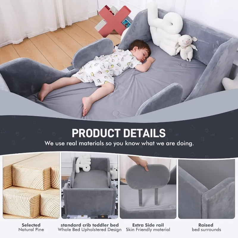 Standard Crib Size Toddler Bed, Certified Fabric Toddler Beds